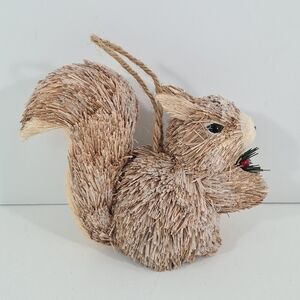 Squirrel Holiday Christmas Straw Ornament